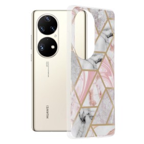 Husa pentru Huawei P50 Pro - Techsuit Marble Series - Pink Hex