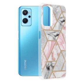 Husa pentru Realme 9i / Oppo A76 / Oppo A96 - Techsuit Marble Series - Pink Hex