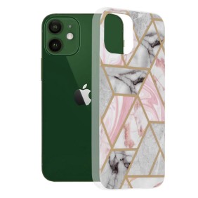 Husa pentru iPhone 12 / 12 Pro - Techsuit Marble Series - Pink Hex