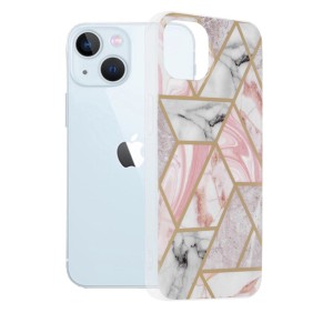 Husa pentru iPhone 13 - Techsuit Marble Series - Pink Hex