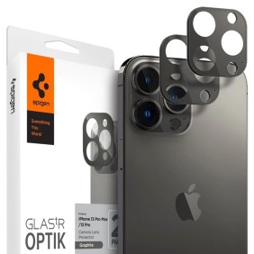 Folie Camera pentru iPhone 13 Pro / 13 Pro Max (set 2) - Spigen Glas.tR - Black