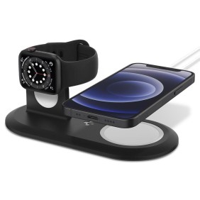 Suport pentru Incarcator MagSafe, Apple Watch - Spigen MagFit Duo - Black