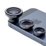 Lentile pentru telefon (set 3) - Techsuit Macro, Wide Angle, Fish Eye (W33) - Black