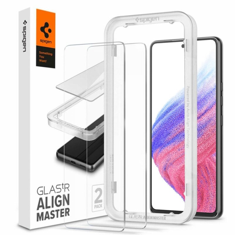 Folie pentru Samsung Galaxy A53 5G (set 2) - Spigen Glas.tR Align Master - Clear