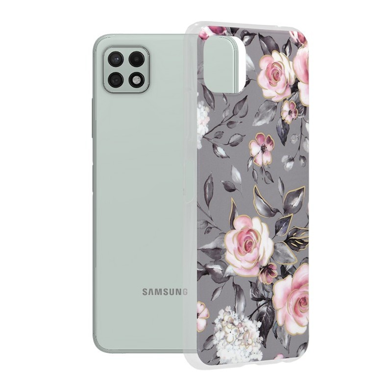 Husa pentru Samsung Galaxy A22 5G - Techsuit Marble Series - Bloom of Ruth Gray