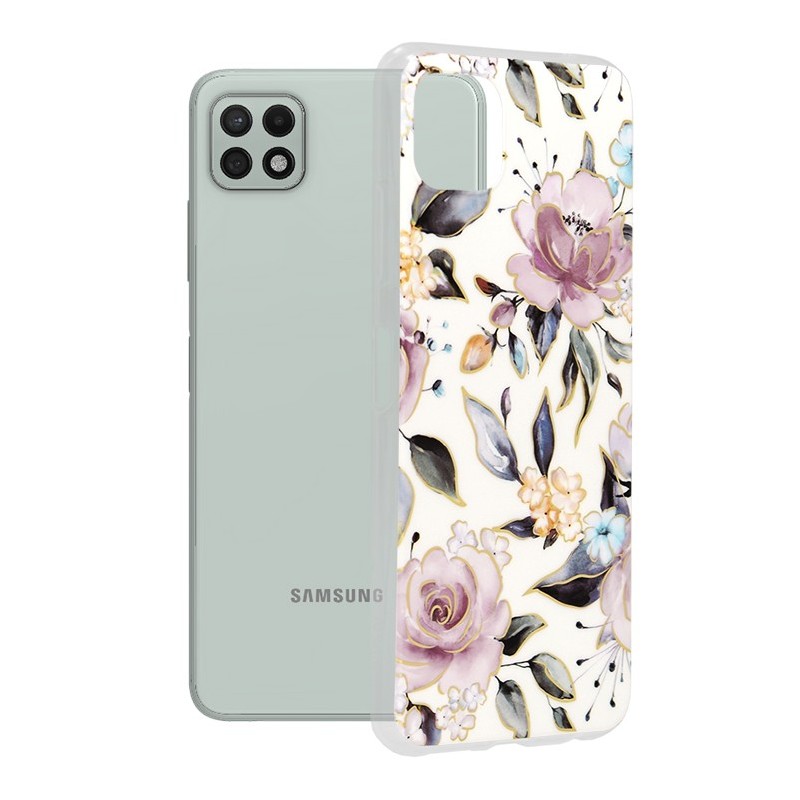 Husa pentru Samsung Galaxy A22 5G - Techsuit Marble Series - Chloe White