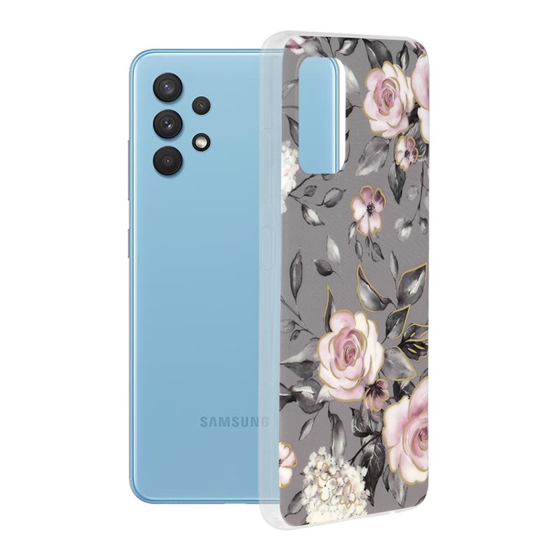 Husa pentru Samsung Galaxy A32 4G - Techsuit Marble Series - Bloom of Ruth Gray