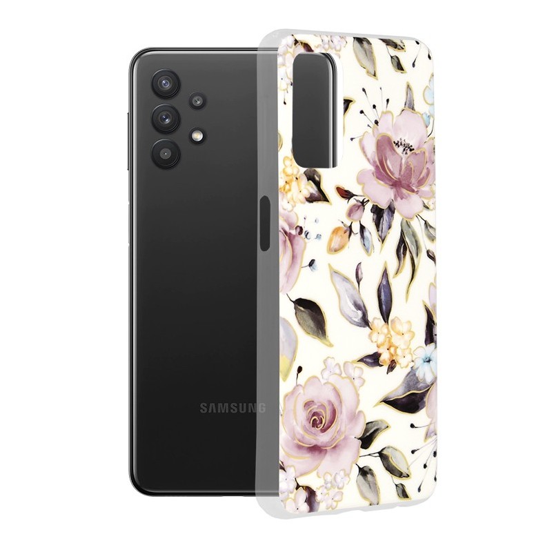 Husa pentru Samsung Galaxy A32 5G - Techsuit Marble Series - Chloe White