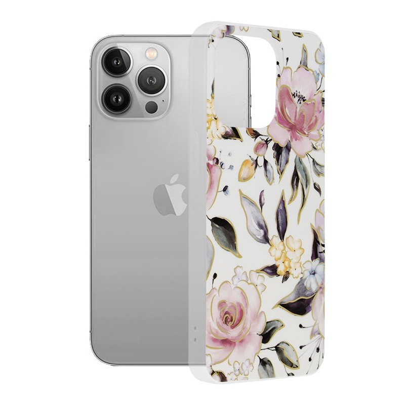 Husa pentru iPhone 13 Pro - Techsuit Marble Series - Chloe White