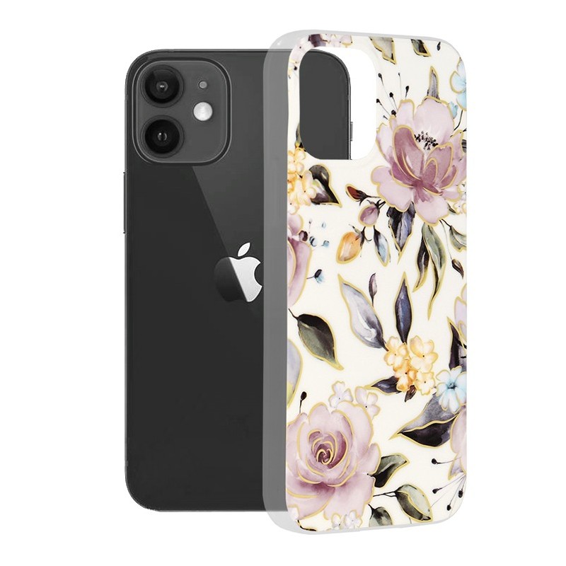 Husa pentru iPhone 12 / 12 Pro - Techsuit Marble Series - Chloe White