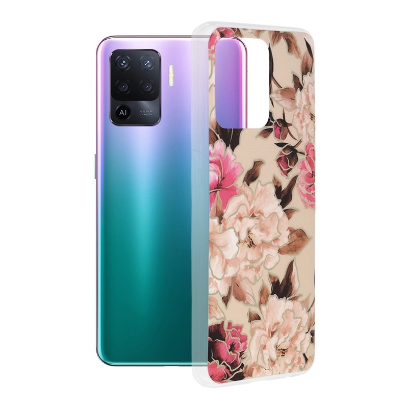 Husa pentru Oppo A94 4G / Reno5 Lite - Techsuit Marble Series - Mary Berry Nude