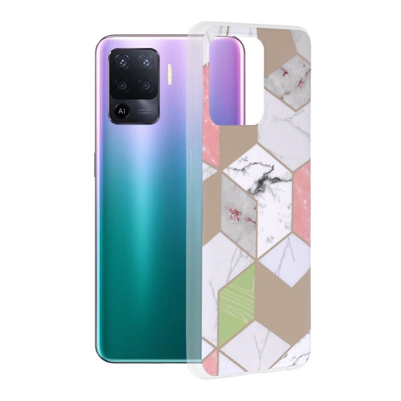 Husa pentru Oppo A94 4G / Reno5 Lite - Techsuit Marble Series - Purple Hex