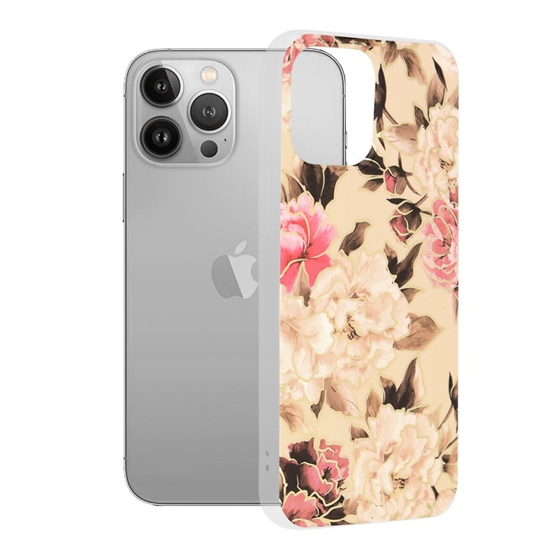 Husa pentru iPhone 13 Pro Max - Techsuit Marble Series - Mary Berry Nude