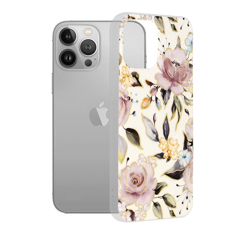 Husa pentru iPhone 13 Pro Max - Techsuit Marble Series - Chloe White