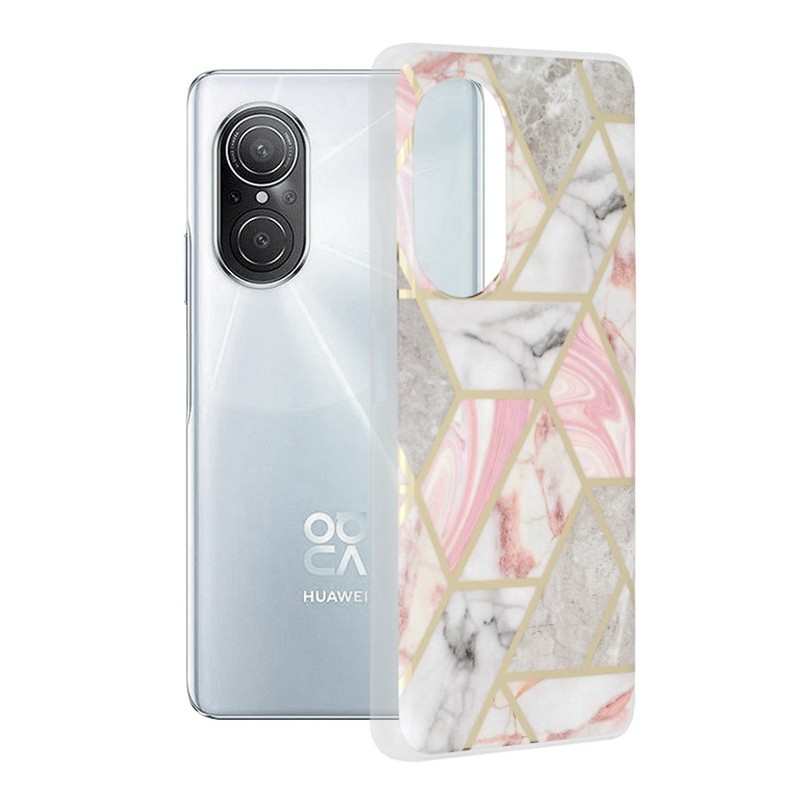 Husa pentru Huawei nova 9 SE - Techsuit Marble Series - Pink Hex