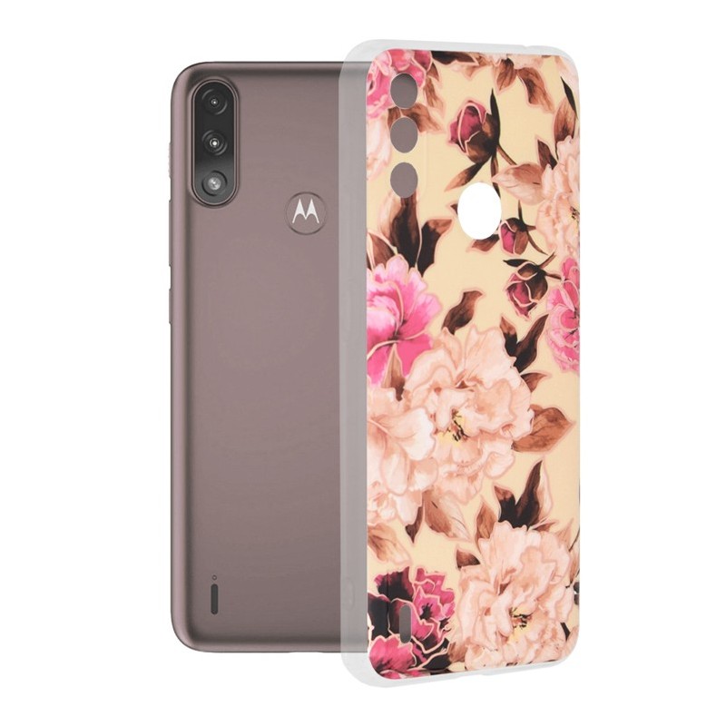 Husa pentru Motorola Moto E7 Power / Moto E7i Power - Techsuit Marble Series - Mary Berry Nude