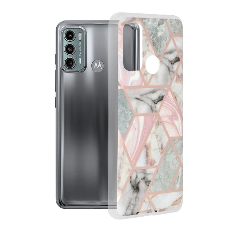 Husa pentru Motorola Moto G60 - Techsuit Marble Series - Pink Hex