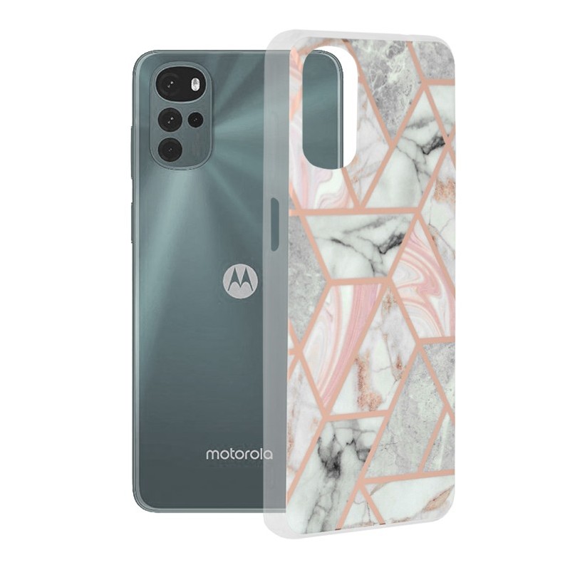 Husa pentru Motorola Moto G22 - Techsuit Marble Series - Pink Hex