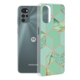 Husa pentru Motorola Moto G22 - Techsuit Marble Series - Green Hex