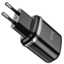 Incarcator Priza 2xUSB-A, 12W, 2.4A + Cablu Lightning 1m - Hoco Aspiring (N4) - Black