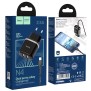 Incarcator Priza 2xUSB-A, 12W, 2.4A + Cablu Lightning 1m - Hoco Aspiring (N4) - Black