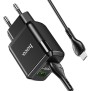 Incarcator Priza 2xUSB-A, Q.C 3.0, 18W, 3.0A + Cablu Micro-USB 1m - Hoco (N6 Charmer) - Black