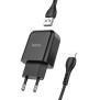 Incarcator USB-A, 10W, 2.1A + Cablu Lightning - Hoco Vigour (N2) - Black