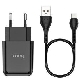 Incarcator USB-A, 10W, 2.1A + Cablu Micro-USB - Hoco Vigour (N2) - Black