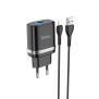 Incarcator Priza USB-A, 10W, 2.4A + Lightning - Hoco Ardent (N1) - Black