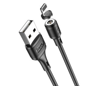 Cablu de Incarcare Magnetic USB-A la Lightning 12W, 2.4A, 1m - Hoco Sereno (X52) - Black
