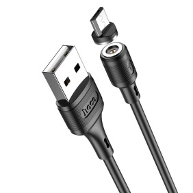 Cablu de Incarcare Magnetic USB-A la Micro-USB 12W, 2.4A, 1m - Hoco Sereno (X52) - Black