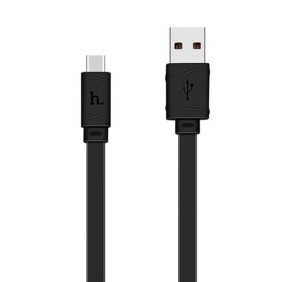 Cablu de Date USB-A la Type-C 12W, 2.4A, 1m - Hoco Bamboo (X5) - Black