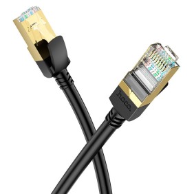 Cablu de Internet RJ45 la RJ45 1Gbps, 1m - Hoco Level (US02) - Black
