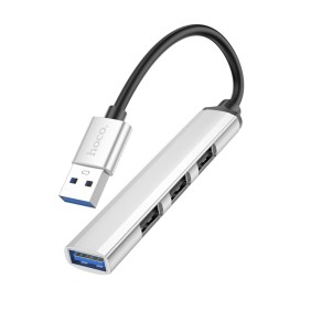 Hub 2x USB 3.0, 3x USB 2.0 - Hoco (HB26) - Silver