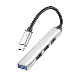 Hub Type-C la USB 3.0, 3xUSB 2.0 - Hoco (HB26) - Silver