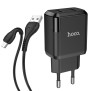 Incarcator Priza 2xUSB-A, 10W, 2.1A + Cablu Micro-USB 1m - Hoco Speedy (N7) - Black