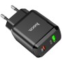 Incarcator Priza USB-A, Type-C, Q.C 3.0, PD 20W, 3A + Cablu Lightning - Hoco (N5 Favor) - Black