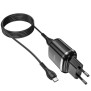 Incarcator Priza 2xUSB-A, 12W, 2.4A + Cablu Micro-USB 1m - Hoco Aspiring (N4) - Black