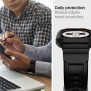 Husa pentru Apple Watch 4/5/6/7/8/9/SE/SE 2 (44/45mm) + Curea - Spigen Rugged Armor Pro - Black