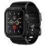 Husa pentru Apple Watch 4/5/6/7/8/9/SE/SE 2 (40/41mm) + Curea - Spigen Rugged Armor Pro - Black