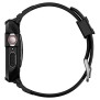 Husa pentru Apple Watch 4/5/6/7/8/9/SE/SE 2 (40/41mm) + Curea - Spigen Rugged Armor Pro - Black