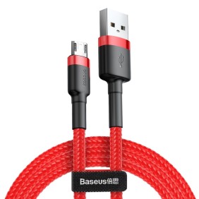 Cablu de Date USB la Micro-USB, 1.5A, 2m - Baseus Cafule (CAMKLF-C09) - Red