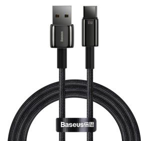 Cablu de Date USB la Type-C 66w, 1m - Baseus Tugsten Gold (CATWJ-B01) - Black