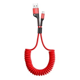 Cablu de Date USB la Type-C 2A, 1m - Baseus Fish Eye Sprind (CATSR-09) - Red