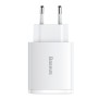 Incarcator Priza USB-C PD30W, 2xUSB-A QC3A - Baseus Compact (CCXJ-E02) - White