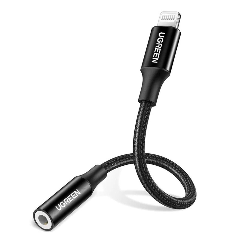 Adaptor Audio Lightning la Jack 10cm - Ugreen (30756) - Black