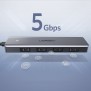 Hub Type-C la 4xUSB 3.0, Micro-USB, 5Gbps - Ugreen (70336) - Gray