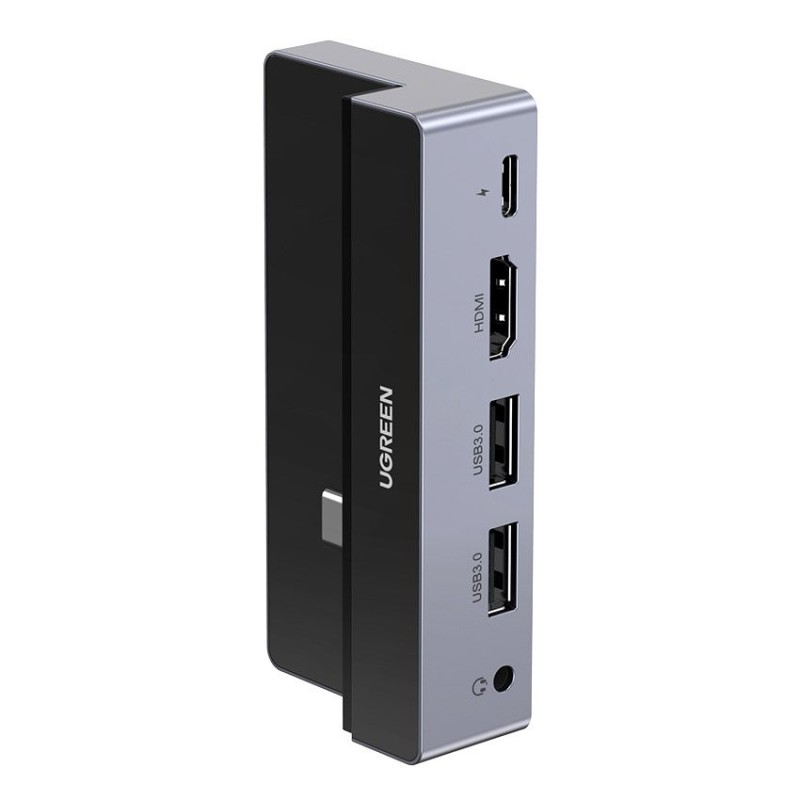 Hub Type-C la 2xUSB-A 3.0, HDMI 4k*2k@60Hz, Jack - Ugreen (70688) - Gray