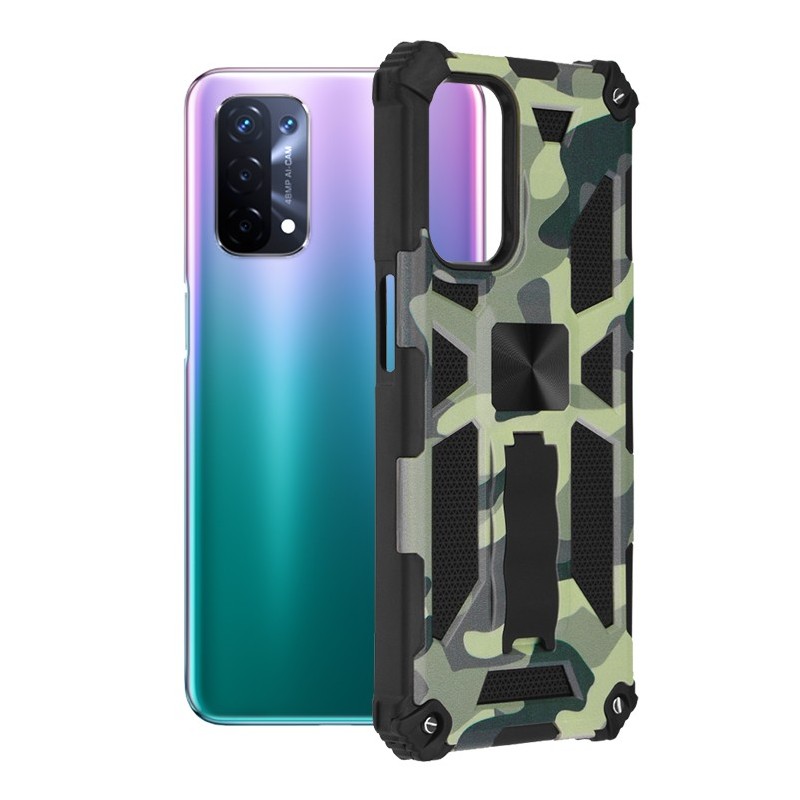 Husa pentru Oppo A54 5G / A74 5G / OnePlus Nord N200 5G - Techsuit Blazor Series - Camo Lime