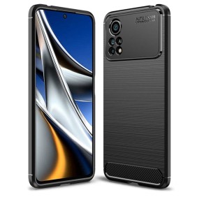 Husa pentru Xiaomi Poco X4 Pro 5G - Techsuit Carbon Silicone - Black